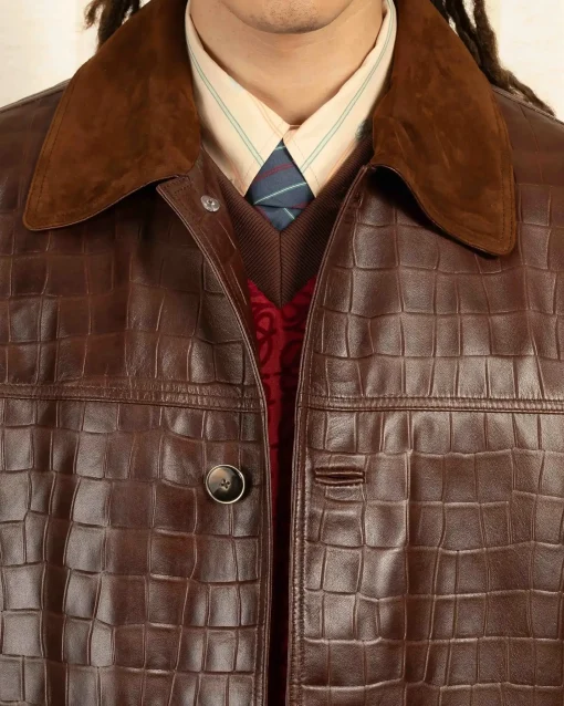 La Veste Cuir Croco