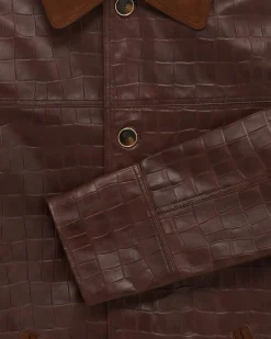 La Veste Cuir Croco